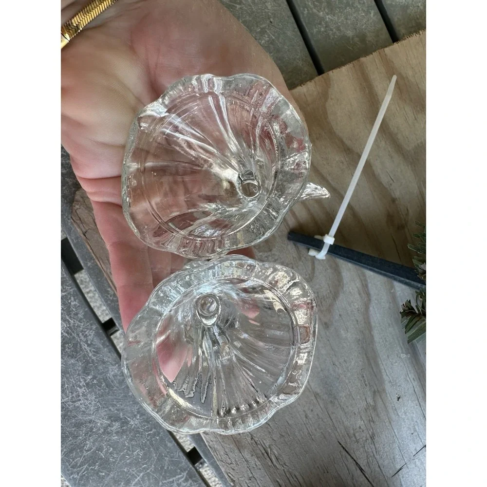VTG Centurion Collection Angel‎ Candle Holders Set of 2 Glass W/Box About 4 Inch